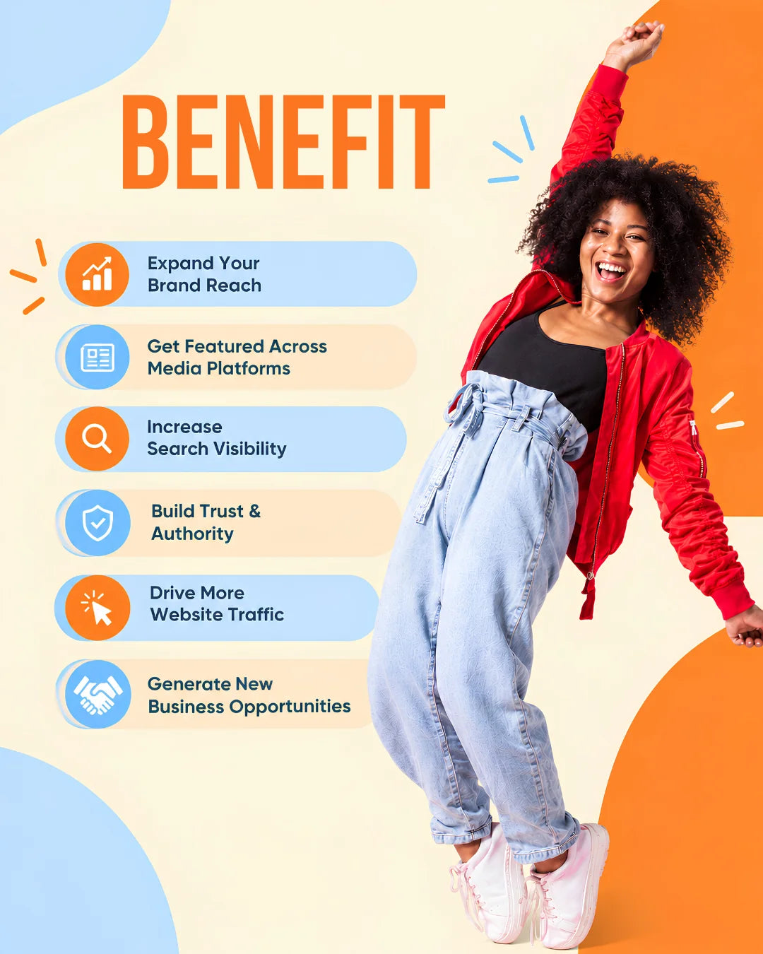 Press release distribution benefits include increased brand visibility, media exposure, quality backlinks, online authority, wider audience reach, and improved SEO performance.