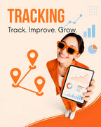 "Advanced website tracking setup and analytics implementation showing user behavior, conversions, events, attribution data, GA4 tracking, Meta Pixel integration, and performance measurement for business growth."